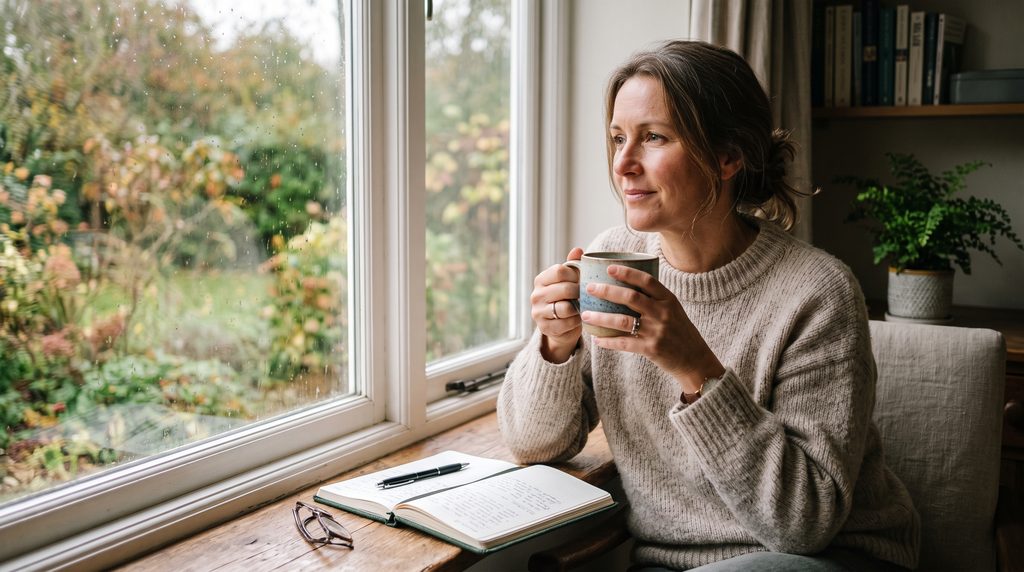 Woman_drinking_tea_by_window-1024x572-1 Why Belly Fat Gets Worse After 40 ( The Real Reason)